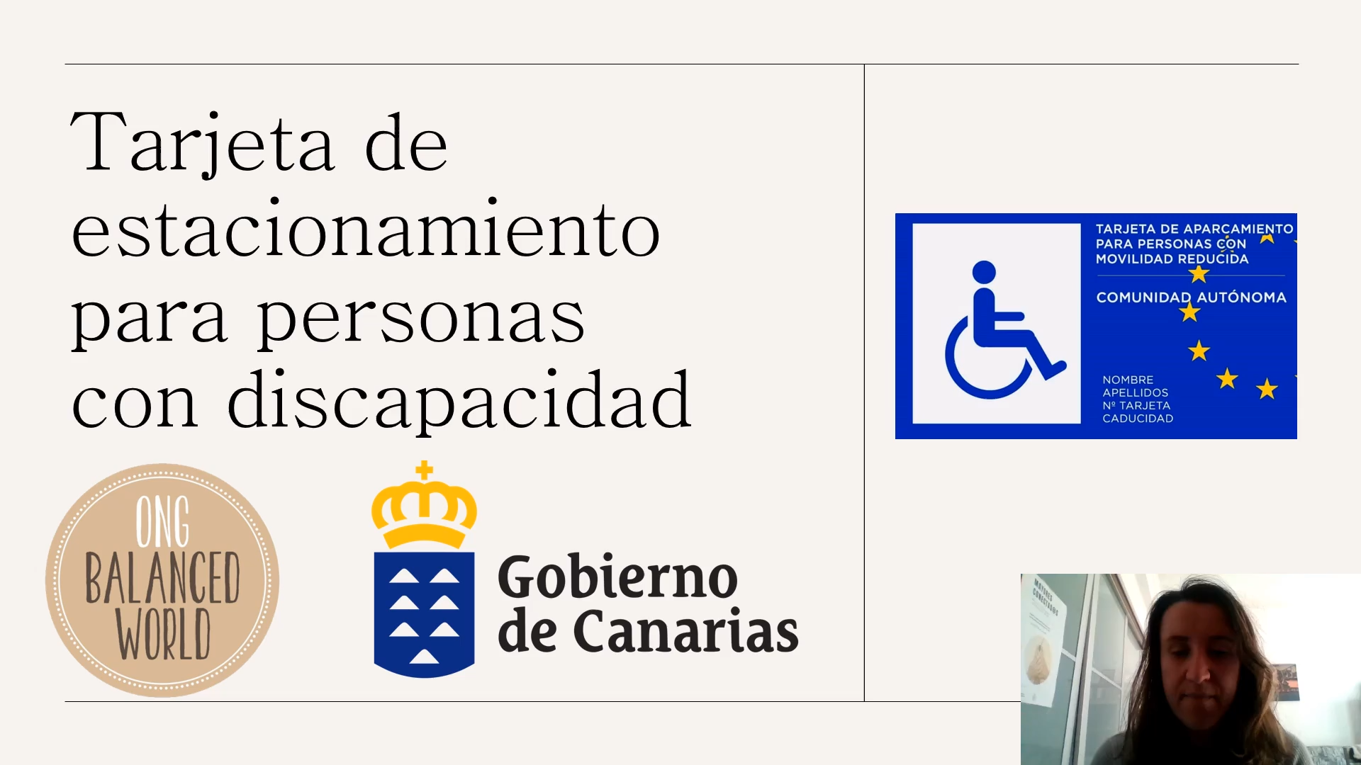 Tarjeta de estacionamiento para personas con discapacidad o movilidad reducida
