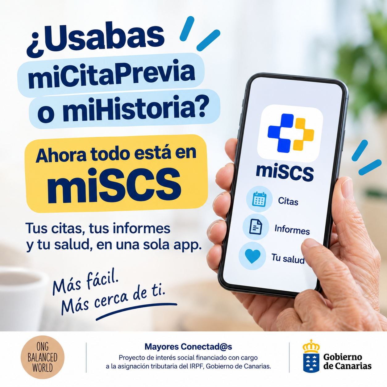 ¿Usabas miCitaPrevia o miHistoria? Ahora todo está en miSCS