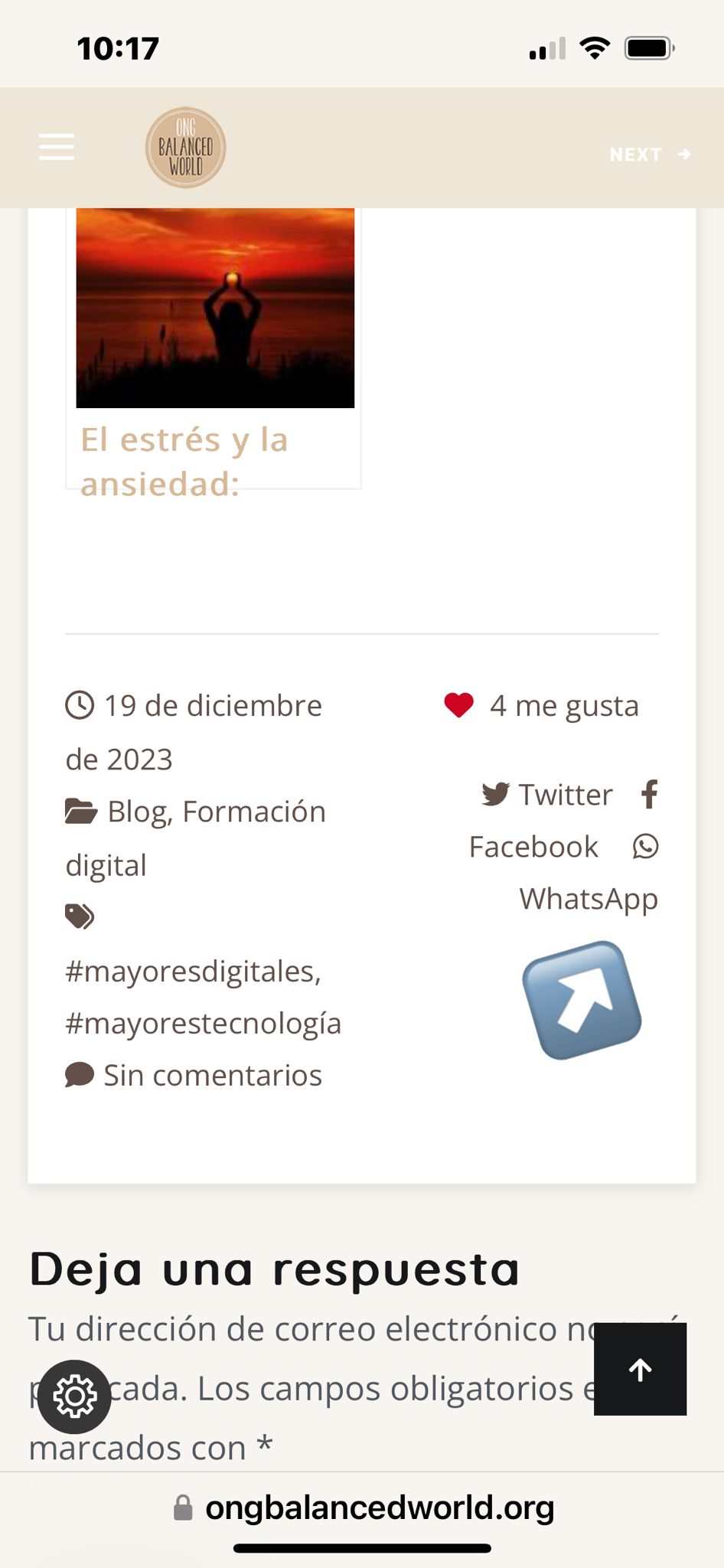 Comparte publicaciones de la web