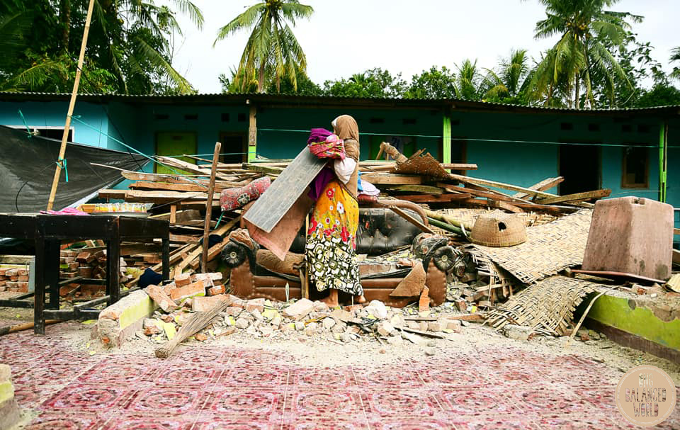 Casa destruida Lombok